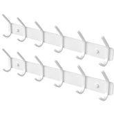 GWAAZXGZ coat rack wall mount with 6 hooks in matte white for entryway organization