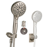 GwernKB handheld shower head with seven spray modes for customizable showers