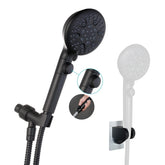 GwernKB handheld shower head black with eight modes for customizable showers.