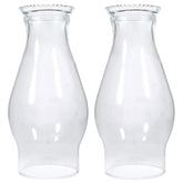 GXFCCYXT oil lamp chimneys two-piece set with 3-inch base and tall height, ready for use