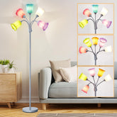 GyroVu Medusa floor lamp with five goosenecks for flexible lighting in living spaces.
