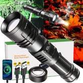 GZGLUZ 10000 lumen rechargeable LED flashlight for clear outdoor visibility