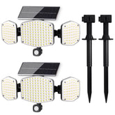 HAARAY solar motion light with stake illuminating the frontyard for curb appeal and safety