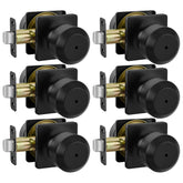 Haidms black door knob set front view with matte finish for modern interiors