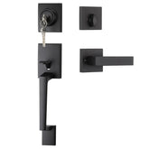 Haidms black front door handle and deadbolt set offering durable security and easy entry.