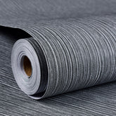 Haimin grasscloth textured wallpaper roll in gray for DIY walls and furniture updates