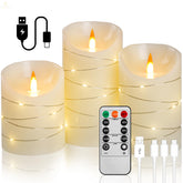 Haitanghua Ivory flameless candle 4-inch glow enhances cozy ambience