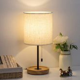 HAITRAL bedside lamp base features a sturdy wooden foundation for reliable bedside lighting.