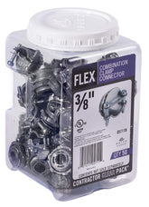 Halex 05711B FMC clamp connector in durable galvanized steel for indoor connections.