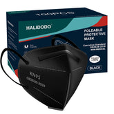 HALIDODO KN95 mask close-up highlighting 5-ply filtration for enhanced particle protection.