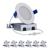 HALO HLB4LSFS5 6-pack front view for a slim unobtrusive ceiling lighting solution.