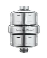 HammerHead Showers solid metal filter with chrome body showcases durable construction