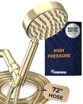 HammerHead Showers solid metal handheld shower head showing durable construction