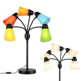 Hamucd tree table lamp with 5-head gooseneck for flexible lighting.
