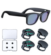 HanCenDa LED blocker on Ray-Ban Meta Wayfarer front view—discreet light control for filming