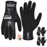 Handlandy waterproof winter gloves closeup grip demonstrate secure grip in wet conditions