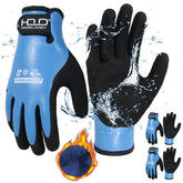 HANDLANDY waterproof work gloves blue XX-Large with strong grip for wet winter tasks.