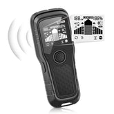 Handstar 6-in-1 stud finder with LCD display shows precise depth for mounting.