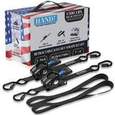 HANDT 2-pack retractable ratchet straps with case for easy storage