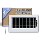 Handua 12x6 duct opening steel grille for precise airflow in walls or ceilings