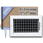 Handua adjustable vent grille front view in white steel