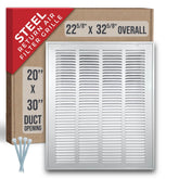 Handua steel return air grille fits 20x30 wall opening for efficient airflow