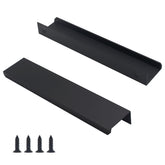 HANIHUA matte black cabinet handle close-up highlighting elegant edge for modern kitchens.