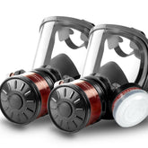 HANUU gas mask full-face respirator front view for protection on site