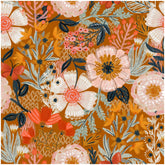 HAOKHOME floral boho wallpaper highlights orange-pink pattern for a vibrant living space.