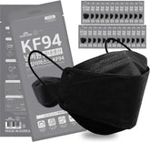 HAPPYDAY KF94 mask front view in black, suitable for everyday use