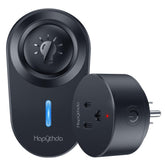 HAPYTHDA remote control outlet package demonstrates easy wireless setup.