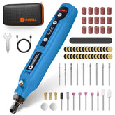 HARDELL cordless rotary tool with 69 accessories stored in a durable case for versatile DIY.