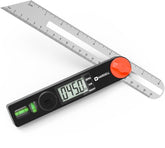 HARDELL Digital Angle Finder with LED screen for precise woodworking measurements.