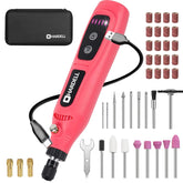 HARDELL mini cordless rotary tool in pink front view for precise engraving