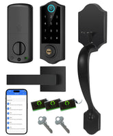 Harfo fingerprint smart door lock front view for secure entry
