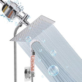 HarJue filter shower head with 8-inch rainfall for broad coverage and strong spray