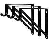 Harrier Hardware premium bracket closeup in black showing solid build for secure shelves