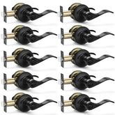 Hasmikit 10-pack matte black door levers ready for installation