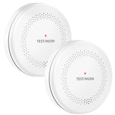HATHEPHS smoke and CO detector front view with slim profile and LED indicator for quick checks.