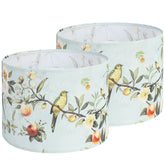 Haultop drum lamp shade with floral bird print adds lively color to your space.