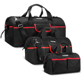 HAUTMEC 3PCS large tool bag set with wide mouth for easy access during on-site work