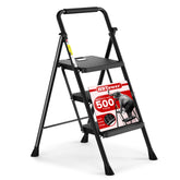 HBTower step ladder open with full dimensions for tall tasks