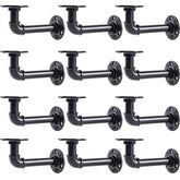 HBLYJS L-shaped pipe brackets on wall provide sturdy 8-14 inch shelf support