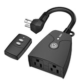 HBN outdoor wireless remote control outlet front view for quick setup and instant control of outdoor lights.