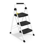 HBTower step ladder fully assembled with a wide top platform for reaching higher shelves