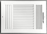 HBW stamped-face register showing 3-way air flow for balanced ventilation.