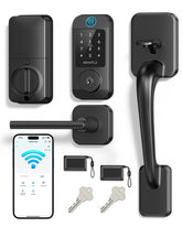 HEANTLE WiFi front door lock setup illustrating wireless access and app control