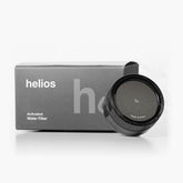 Helios Filter bathroom sink filter product shot showing sleek black design for cleaner tap water.