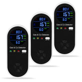 Hembisen 3-pack plug-in detector front view with real-time gas and CO monitoring.
