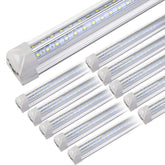 Henwsi 10-pack 4ft LED shop light front view highlights energy-saving brightness.